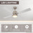 Ceiling Fan with LED Light, Flush Mount Ceiling Fan Lights with Reversible Blades, Pull-chain, Silver and Natural Tone