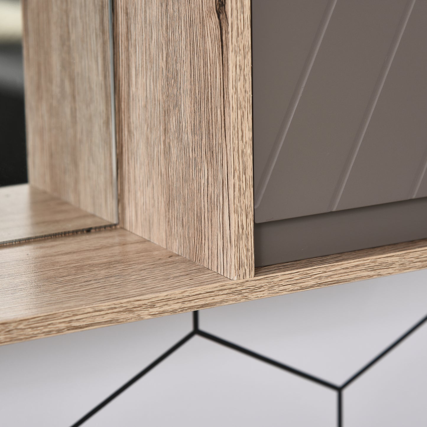 49x57cm Wall Mounting Bathroom Cabinet & Mirror Shelf Door Home Storage