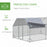 Chicken Run with Roof, Walk In Chicken Coop Run Cage for 10-12 Chickens, Hen House Duck Pen Outdoor, 380x280x195 cm