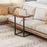 C-Shaped Side Table, Sofa End Table with Metal Frame, Accent Couch Table for Living room, Bedroom, Walnut and Black