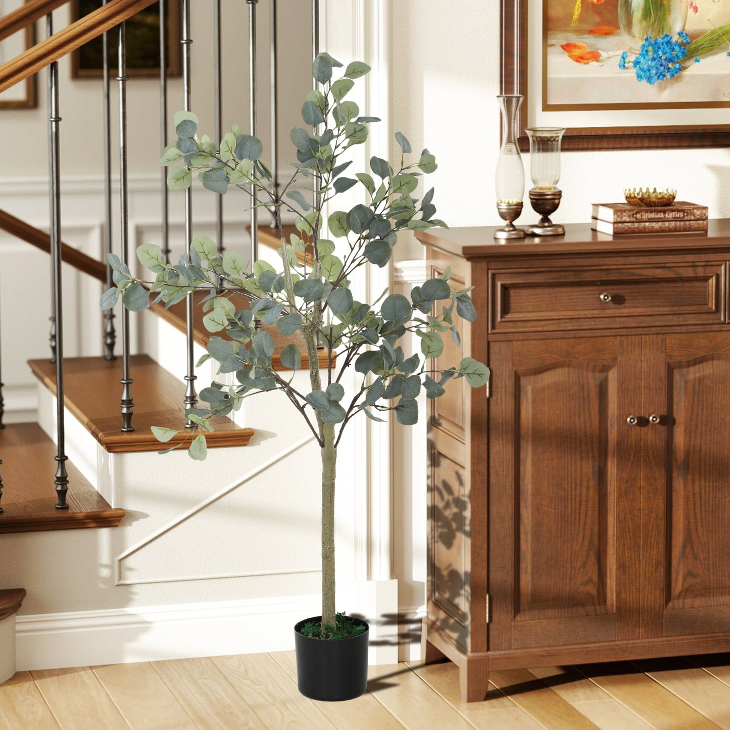 Artificial Plant, Faux Silk Eucalyptus Tree, 150cm