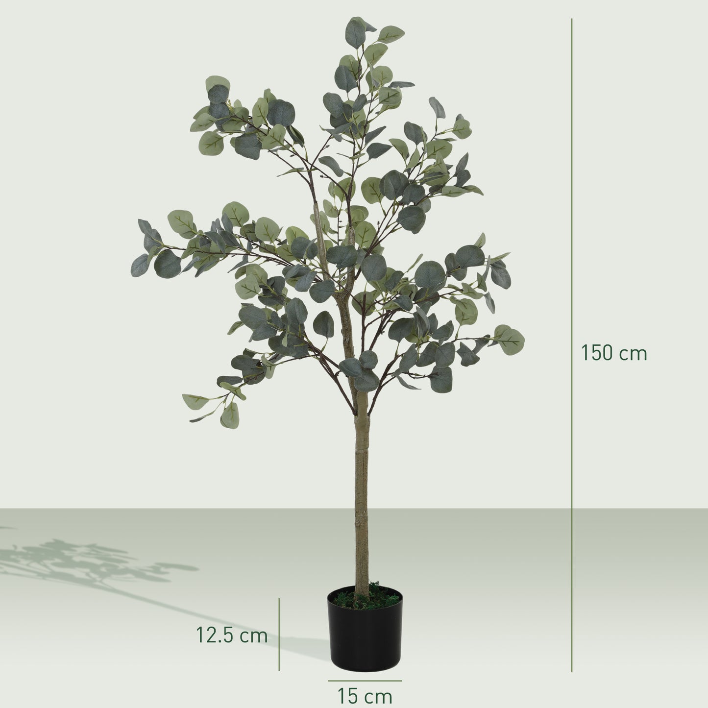 Artificial Plant, Faux Silk Eucalyptus Tree, 150cm