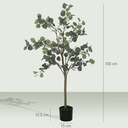 Artificial Plant, Faux Silk Eucalyptus Tree, 150cm