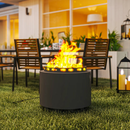 48.5cm Smokeless Wood Burning Firepit Metal Fire Pit, Dark Grey