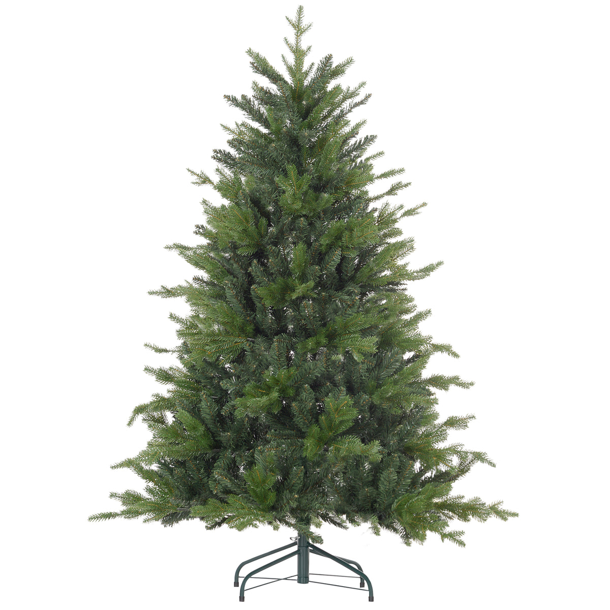 5 Ft Artificial Christmas Tree with Metal Base, Hinged Branches