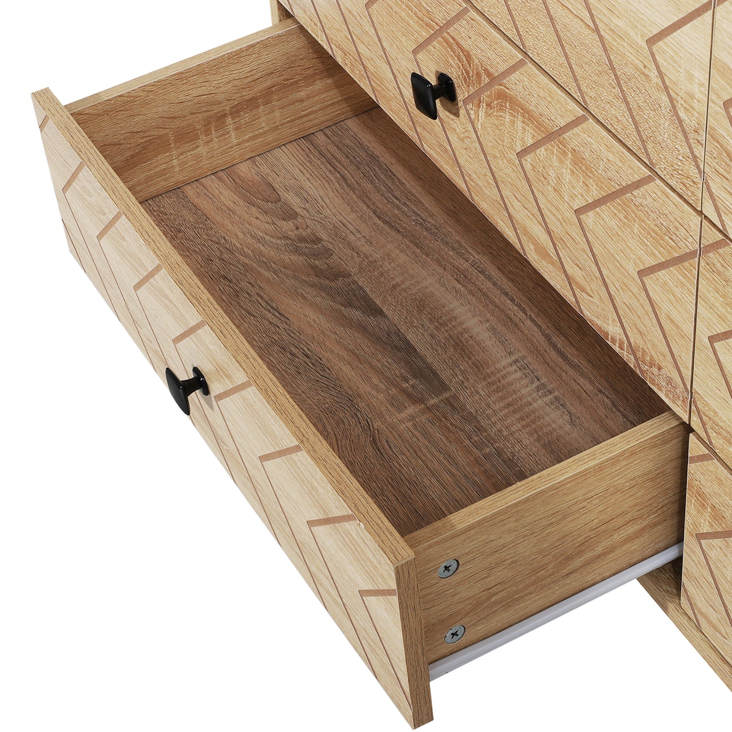 Chest Of 6 Drawers Storage Unit 71x120cm Unique Zigzag Design Anti tip