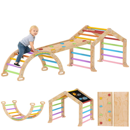 9 in 1 Climbing Frame with Ramp, Slide, Arch, Ladder, Blackboard
