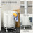 100L Round Laundry Hamper with Wheels for Bedroom Bathroom Cream White