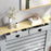 Radiator Cover with Drawer, Horizontal Slat, 111cm, Grey