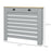 Radiator Cover with Drawer, Horizontal Slat, 111cm, Grey