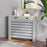 Radiator Cover with Drawer, Horizontal Slat, 111cm, Grey