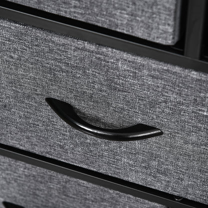 Chest of Drawers Bedroom Dresser with 8 Fabric Drawers, Dark Grey