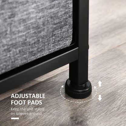 Chest of Drawers Bedroom Dresser with 8 Fabric Drawers, Dark Grey