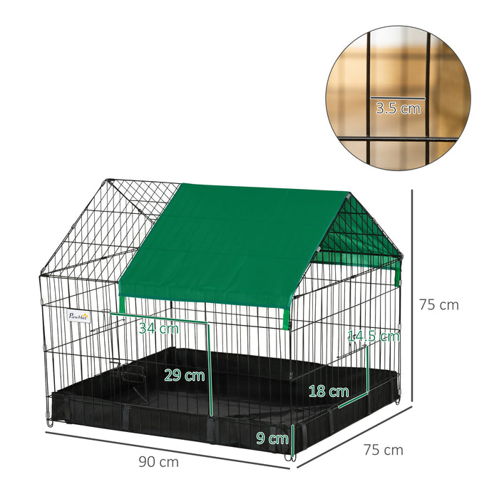 Guinea Pig Cage, Small Animal Habitat, Rabbit House w/ No Leaking Bottom, Safety Locking System, Top Roof