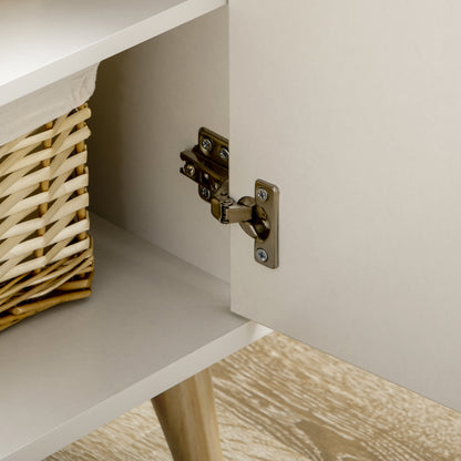 Corner Floor Lamp with Dimmable Warm White LED Light, Rustic Brown