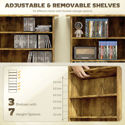 CD Storage Unit DVD Tower Blu-ray Storage Shelf for Living Room Brown