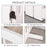 Wooden Freestanding Pet Gate 4 Panels 91cm Foldable Dog Safety Fence with 2 Support Feet Walk-through Door for Doorway Stairs White