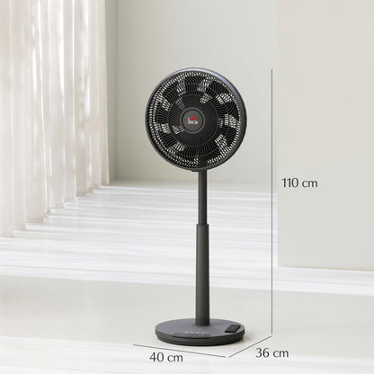 Pedestal Fan with Oscillating, Tilt, Adjustable Height, Timer, Black