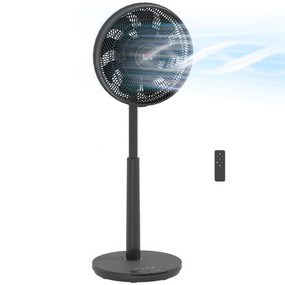 Pedestal Fan with Oscillating, Tilt, Adjustable Height, Timer, Black