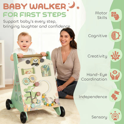Wooden Baby Walker with Speed Control, Montessori-Inspired Centre