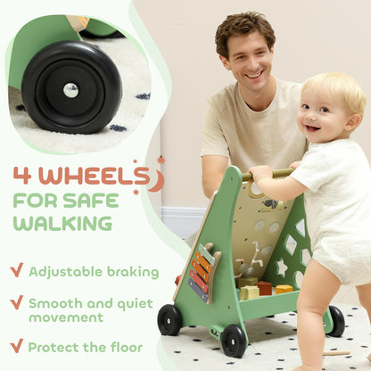 Wooden Baby Walker with Speed Control, Montessori-Inspired Centre