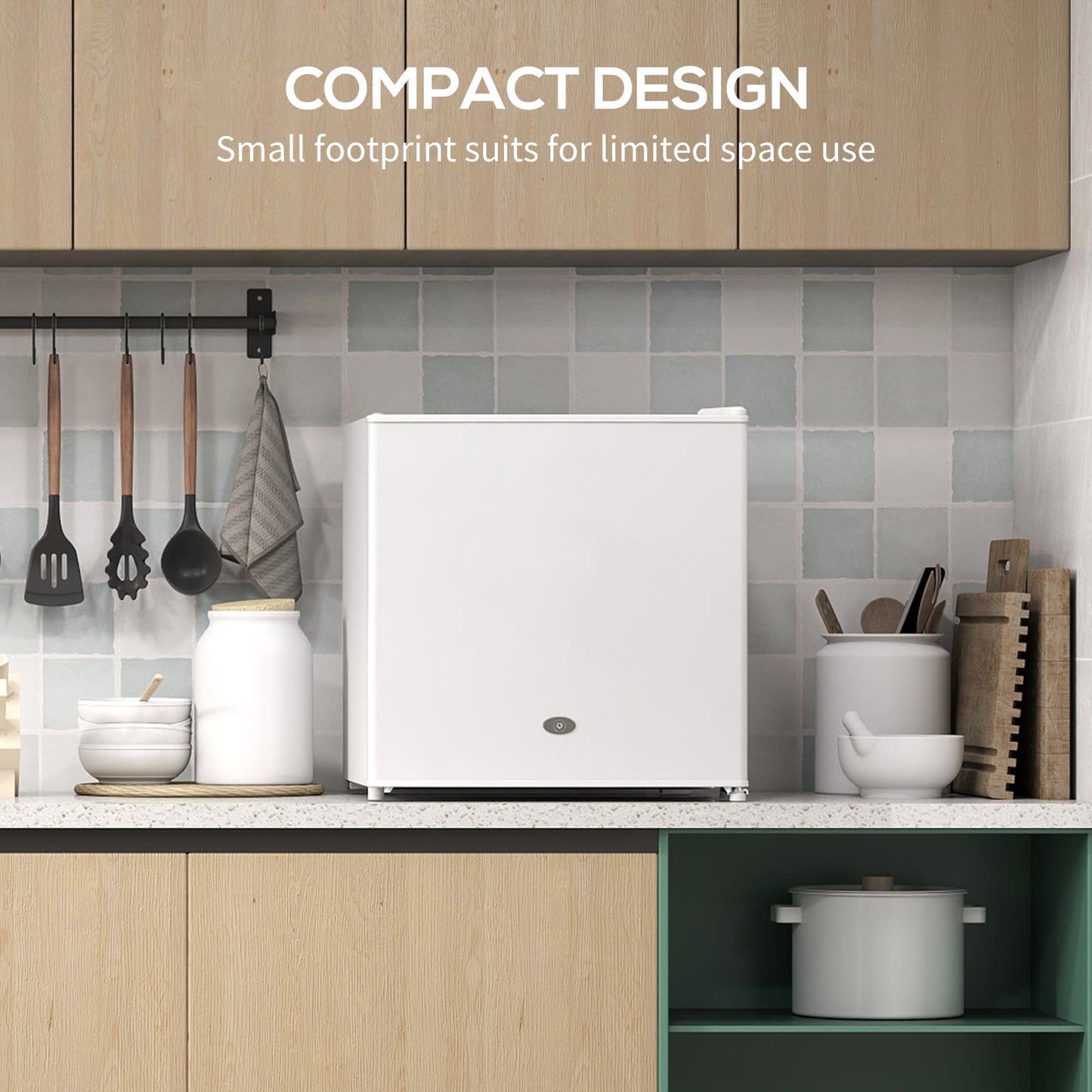 35L Tabletop Freezer with Removable Wire Shelf and Two Keys, White