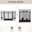 3 Panel Folding Fire Guard Screen w/ Fireplace Tool Sets, Front Doors, Freestanding Fire Screen Spark Guard w/ Feet, Black