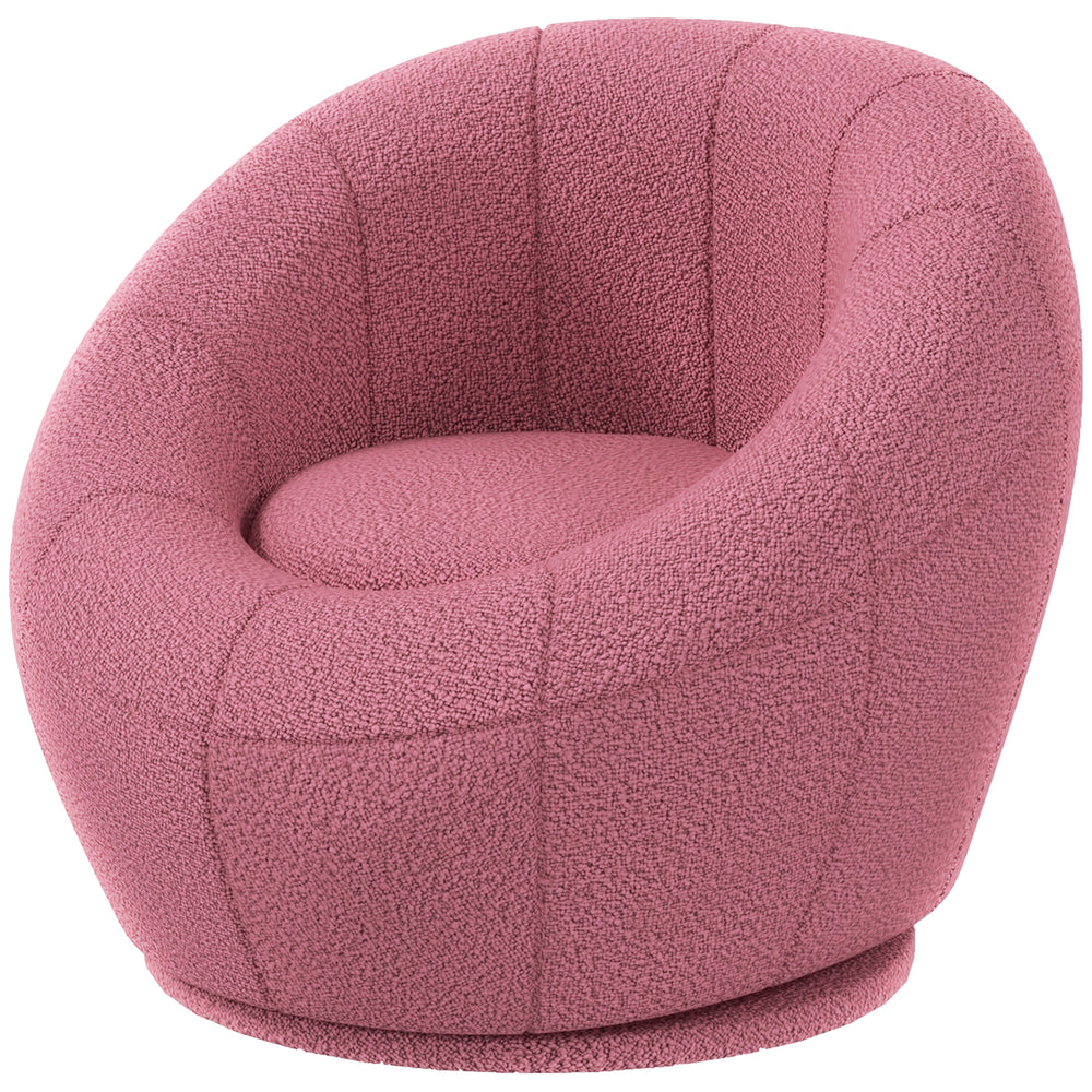 Modern Accent Chair, Swivel Upholstered Armchair for Living Room, Bedroom, Home Office, Pink