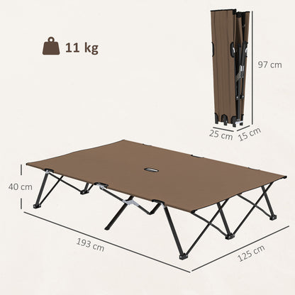 Double Camping Folding Cot Portable Sleeping Bed, Charcoal Khaki