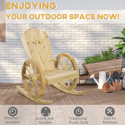 Adirondack Rocking Chair Porch Poolside Garden Lounging Natural