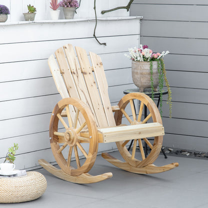 Adirondack Rocking Chair Porch Poolside Garden Lounging Natural