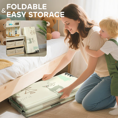 Baby Play Mat, Double Sided Crawling Mat, Animal Theme