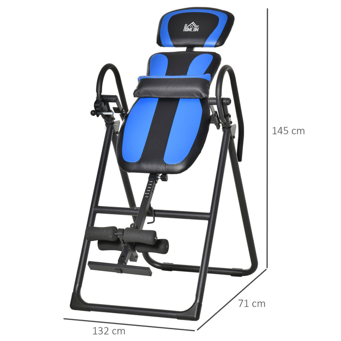 Foldable Gravity Inversion Table, Back Therapy Fitness Bench, with Soft Ankle Cushions, for Home