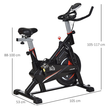Stationary Exercise Bike, 10kg Flywheel Cycling Machine with Adjustable Resistance, LCD Monitor, Phone and Bottle Holder for Home Gym Office Cardio Workout Aerobic Training