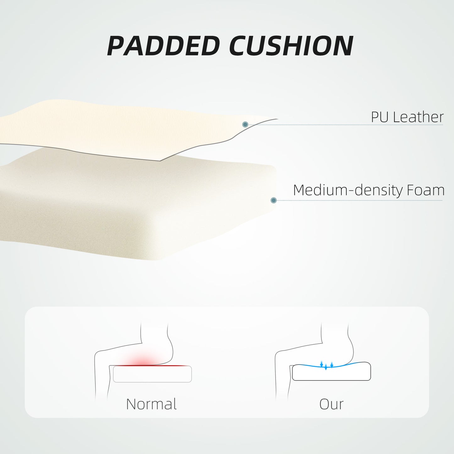 Executive Office Chair, Recliner Computer Chair with Footrest, Cream