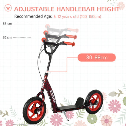 Kids Scooter with Adjustable Handlebar, Kick Scooter, Red