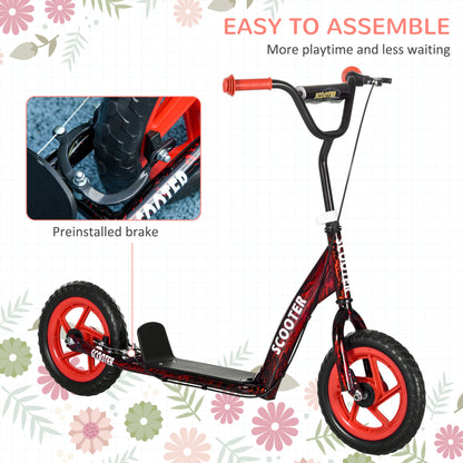 Kids Scooter with Adjustable Handlebar, Kick Scooter, Red