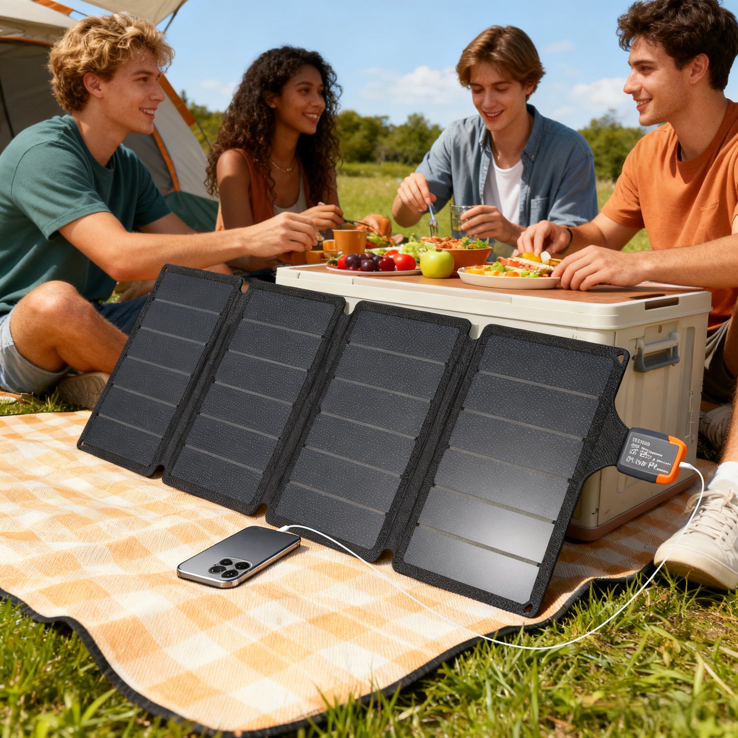 36W Foldable Portable Solar Panel with Type-C to USB-A Charging Port