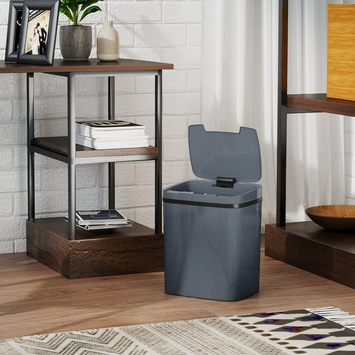 5-Tier Kitchen Island on Wheels with 5 Pull-Out Baskets, Light Grey