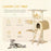 Cat Tree Tower Kitten Activity Centre Scratching Post w/ Hammock Condo Bed Basket Ladder 98 cm, Beige