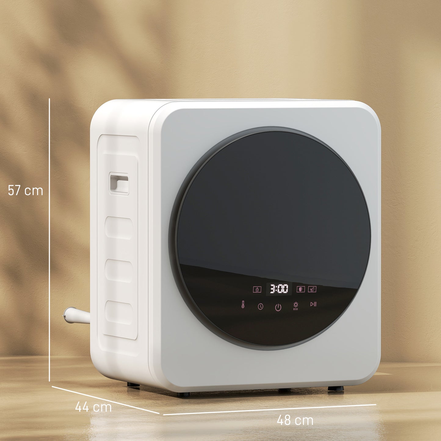 800W Compact Dryer Machine, 4kg Small Vented Tumble Dryer, White