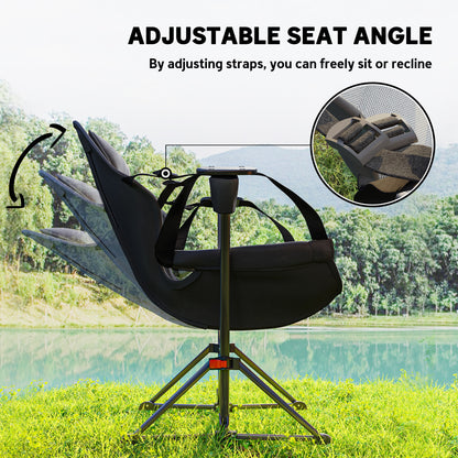 Hammock Camping Chair Set of 2, Adjustable Back Camp Chair, Black