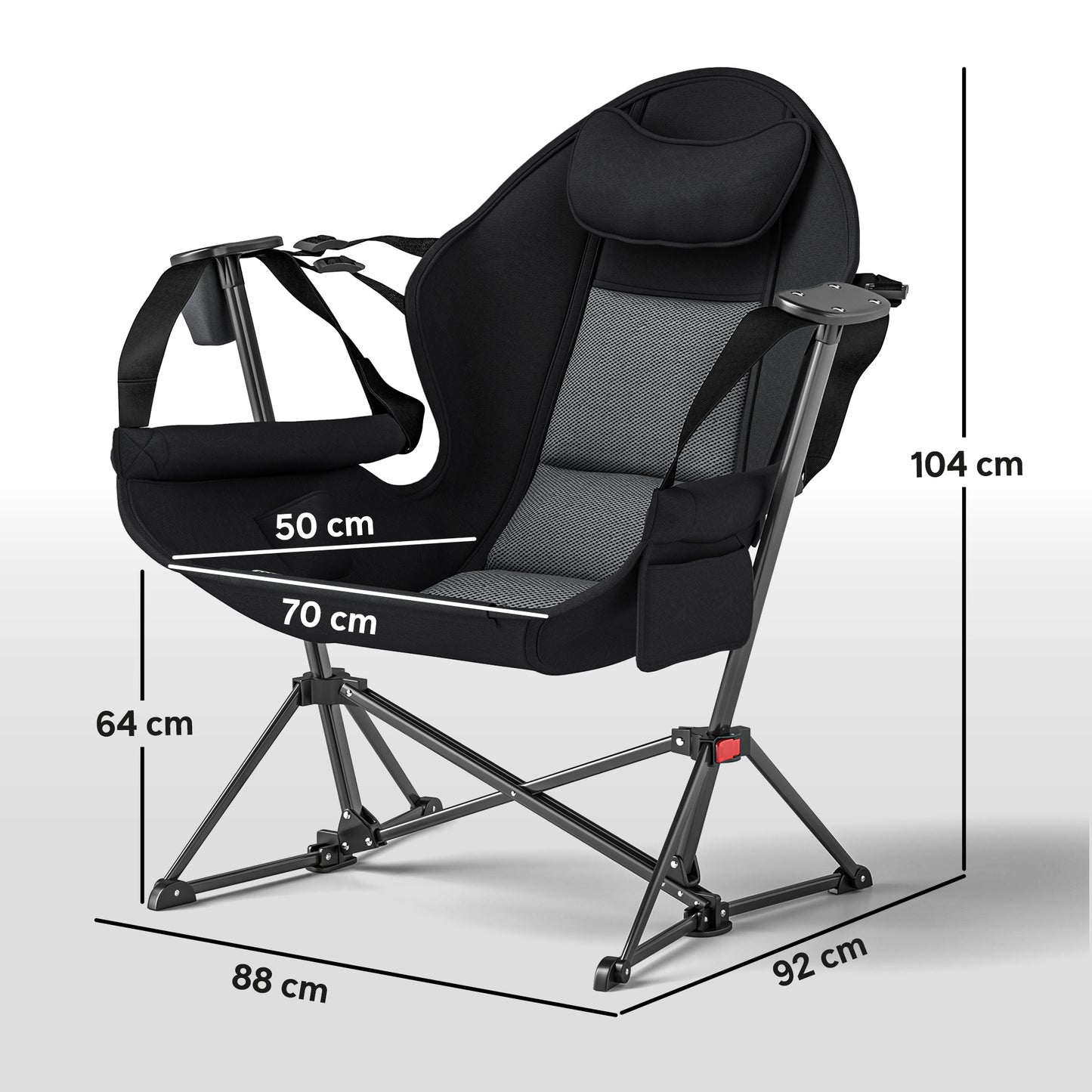 Hammock Camping Chair Set of 2, Adjustable Back Camp Chair, Black