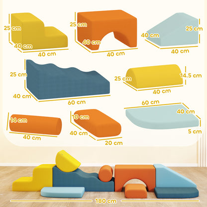 9-Piece Soft Play Set with Detachable Cover for Kids Motor Skills