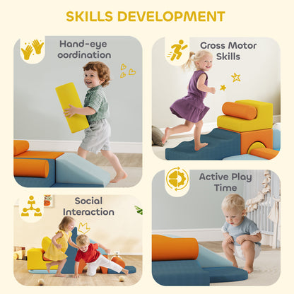 9-Piece Soft Play Set with Detachable Cover for Kids Motor Skills