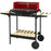 Outdoor 5-Level Grill Height Charcoal Barbecue Grill Trolley, Red