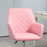 Home Office Chair Leather-Feel Fabric Swivel Chair with Armrests Pink