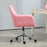 Home Office Chair Leather-Feel Fabric Swivel Chair with Armrests Pink