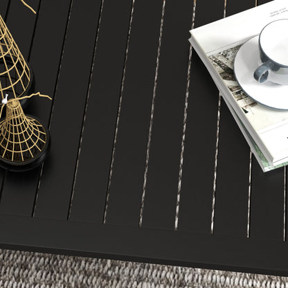 Aluminium Outdoor Coffee Table Patio Table, Black