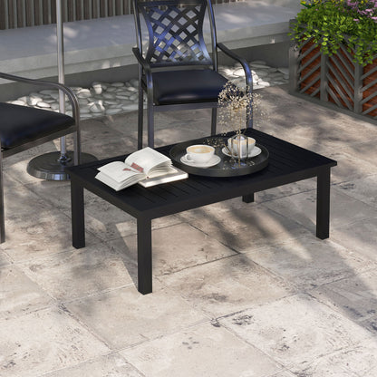 Aluminium Outdoor Coffee Table Patio Table, Black